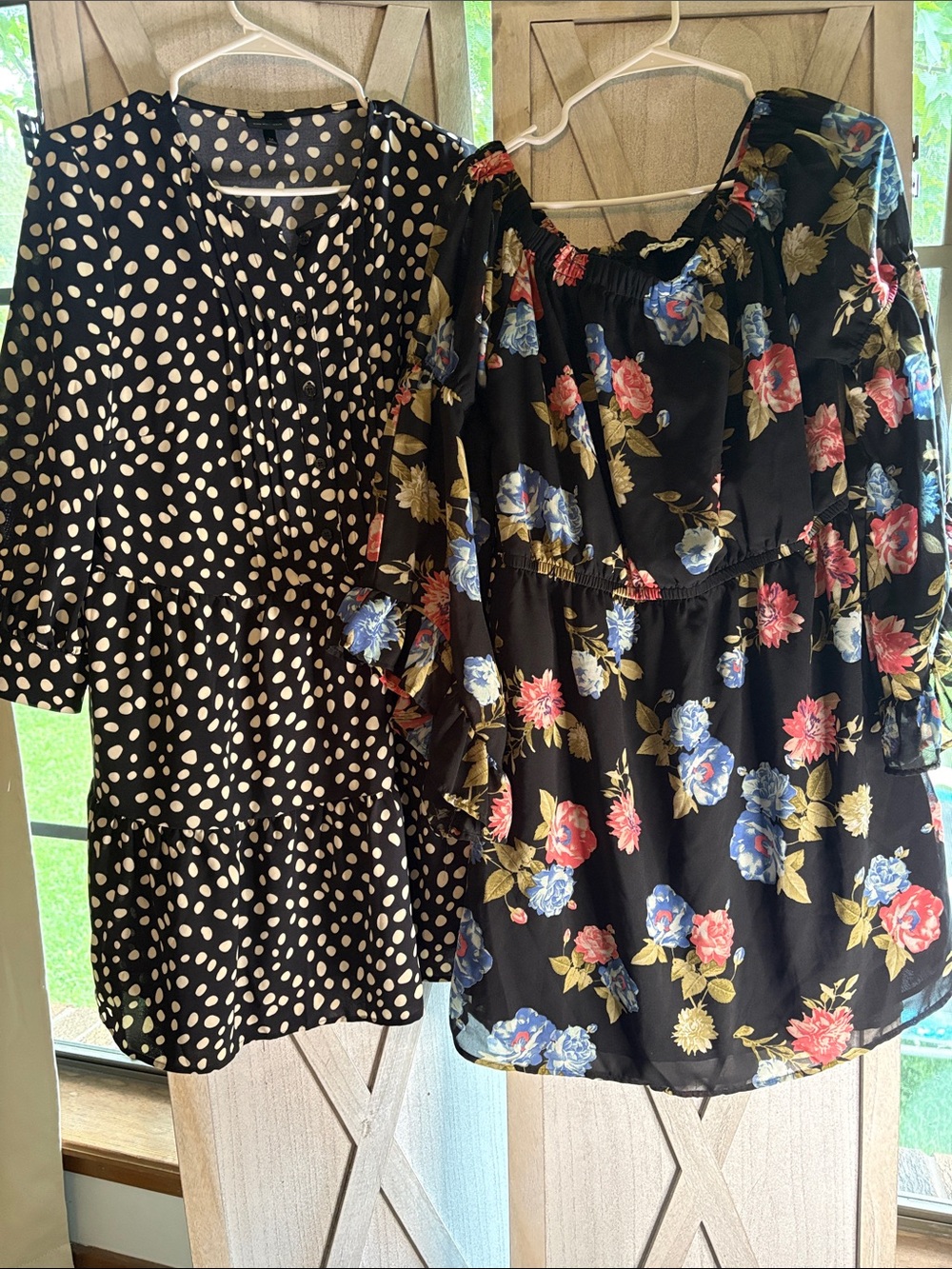 2 Beautiful Dresses, 1 Polka Dot, 1 Floral.